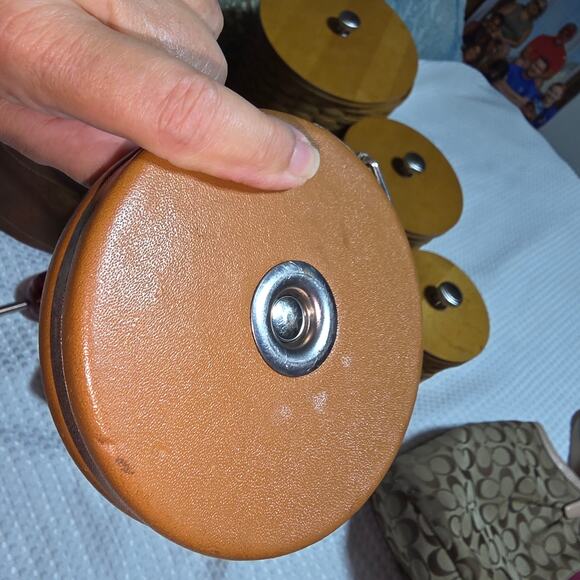 VINTAGE ROBERTS 50' REEL TAPE MEASURE ROLL UP - Picture 3 of 4